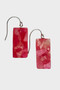 Front of the Pink Resin Block Pendant Earrings from Sylca Designs