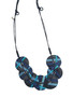 Front of the Blue Ribbons Adjustable Necklace from Sylca Designs