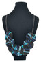Front of the Blue Ribbons Adjustable Necklace from Sylca Designs