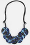 Front of the Blue Ribbons Adjustable Necklace from Sylca Designs