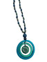 Front of the Teal Beaded Pendant Necklace from Alisha D.