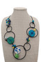 Front of the Blue Hayden Disk Adjustable Necklace from Sylca Designs