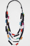 Front of the Lisbon Multicolor Leather Adjustable Necklace from Sylca Designs
