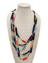 Front of the Lisbon Multicolor Leather Adjustable Necklace from Sylca Designs