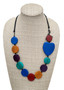 Front of the Multicolor Heart Adjustable Necklace from Sylca Designs