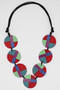 Front of the Multi Red Poppy Adjustable Necklace from Sylca Designs