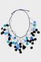Front of the Black and Blue Tassel Statement Necklace from Alisha D.