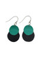 Front of the Teal Paris Leather Pendant Earrings from Sylca Designs