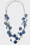 Front of the Multi Strand Blue Bead Necklace from Alisha D.