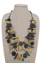 Front of the Yellow and Black Triple Strand Necklace from Sylca Designs