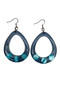 Front of the Blue Oval Pendant Earrings from Alisha D.