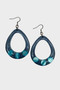 Front of the Blue Oval Pendant Earrings from Alisha D.