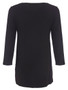 Back of the Juliana 3/4 Sleeve Top from Kozan in the color black