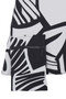 Close up of the Abstract Print Wire Collar Vest from Kozan in the colors white and black