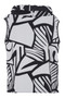 Back of the Abstract Print Wire Collar Vest from Kozan in the colors white and black