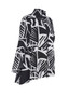 Side of the Graphic Print Jane Jacket from Kozan in the colors black and white