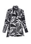 Front of the Graphic Print Jane Jacket from Kozan in the colors black and white