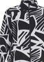 Close up of the Graphic Print Jane Jacket from Kozan in the colors black and white