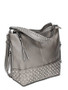 Front of the Pewter Rhinestone Studded Shoulder Bag from MC Handbags in the color pewter