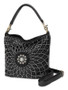 Front of the Rhinestone Starburst Shoulder Bag from MC Handbags in the color black