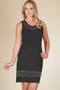 Front of the Blingy Tank Dress from Tricotto in the color black