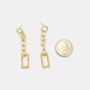 Size comparison of the Gold Chain Link Earrings from OMG Blings