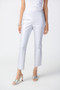 Front of the Metallic Animal Print Pull-On Jeans from Joseph Ribkoff in the colors white and silver