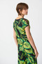 Back of the Leaf Print Silky Knit Top from Joseph Ribkoff in the colors black / multi
