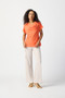 Front of the Woven Cowl Neck Top from Joseph Ribkoff in the color Mandarin