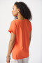 Back of the Woven Cowl Neck Top from Joseph Ribkoff in the color Mandarin