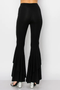 Back of the Swirl Ruffle Bell Bottom Leggings from Vocal in the color black