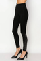 Side of the Rhinestone Embellished Skinny Ankle Leggings from Vocal in the color black