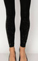 Close up of the Rhinestone Embellished Skinny Ankle Leggings from Vocal in the color black