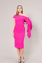 Front of the Off-the-Shoulder Cocktail Dress from Posh Couture in the color hot pink