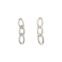 Front of the Silver Water Resistant Chain Link Earrings from OMG Blings