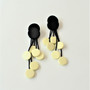 Front of the Neoprene White Cluster Drop Earrings from Laurent Scott