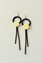 Front of the Neoprene White Ring Drop Earrings from Laurent Scott