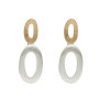 Front of the Contempo Gold & Silver Double Oval Earrings from Laurent Scott