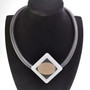 Front of the Neoprene & Aluminum Bronze Oval Necklace from Laurent Scott