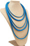 Front of the Neoprene Blue Layered Necklace from Laurent Scott