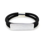 Front of the Neoprene & Silver Alloy Bar Bracelet from Laurent Scott