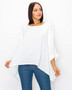 Front of the Flowy Dolman Sleeve Topper from Last Tango in the color off white