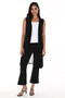 Front of the Chiffon Back Long Vest from Frank Lyman in the color black