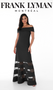 Front of the Off-Shoulder Mesh Bottom Dress from Frank Lyman in the color black
