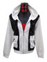 Front of the Sequins Front Hooded Cardigan from Tricotto in the colors white and black
