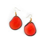 Front of the Amigas Poppy Coral Earrings from Tagua