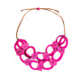 Front of the Crystal Fuchsia Necklace from Tagua