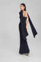 Back of the Trumpet Gown with Rhinestone Detail from Joseph Ribkoff in the color black