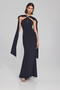 Front of the Trumpet Gown with Rhinestone Detail from Joseph Ribkoff in the color black