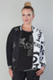 Front of the Fancy Sequins Print Jacket from Tricotto in the colors white and black